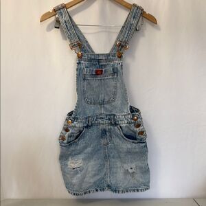 Dickies Denim Overall Dress with Pockets Sz XS
